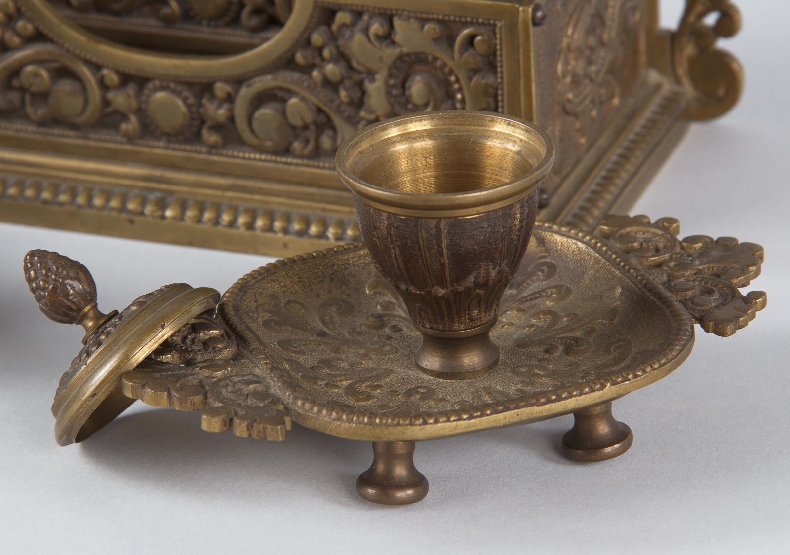 French Empire Style Bronze Desk Garniture, Late 1800s 2