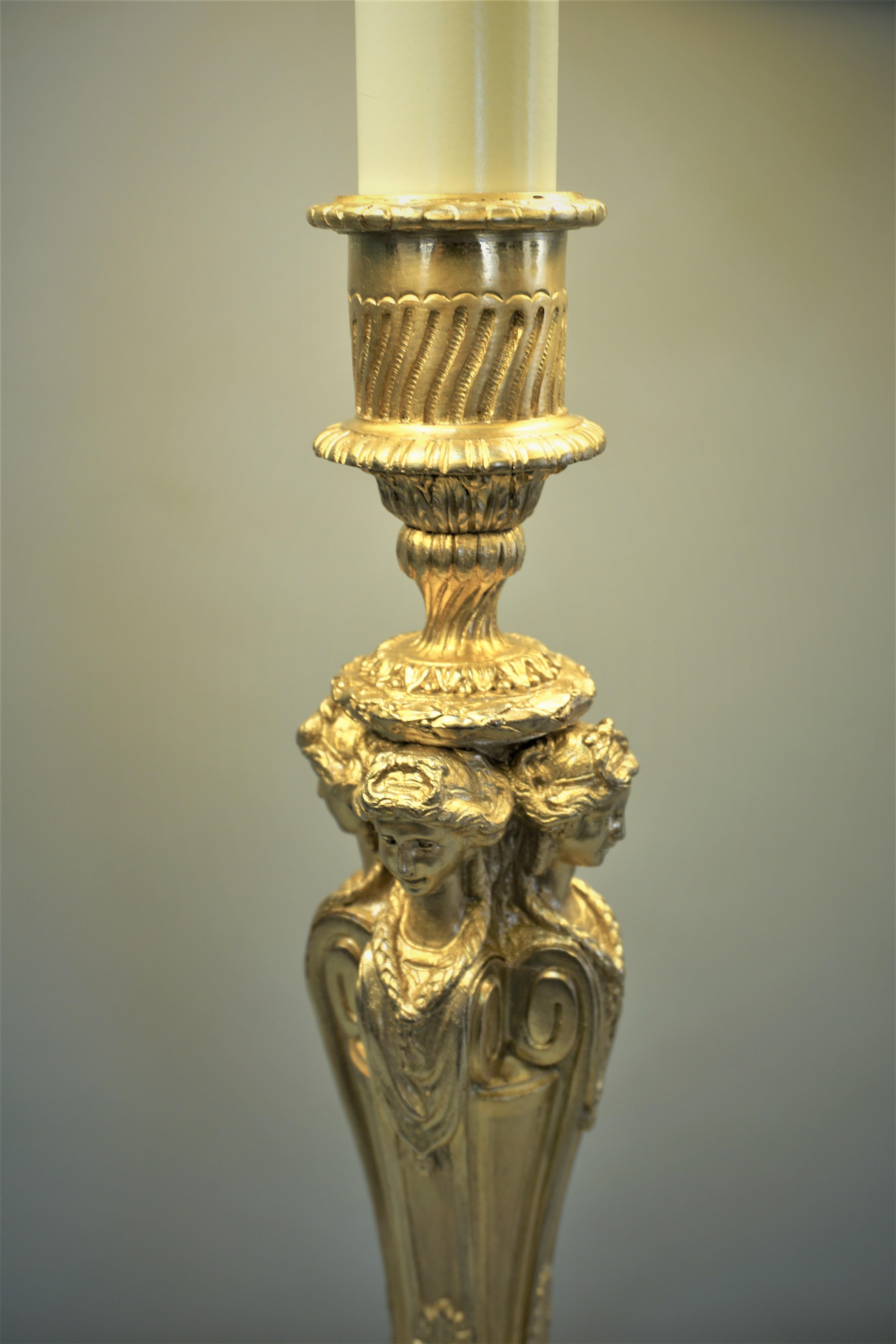 French Empire Style Bronze Desk or Table Lamp 1