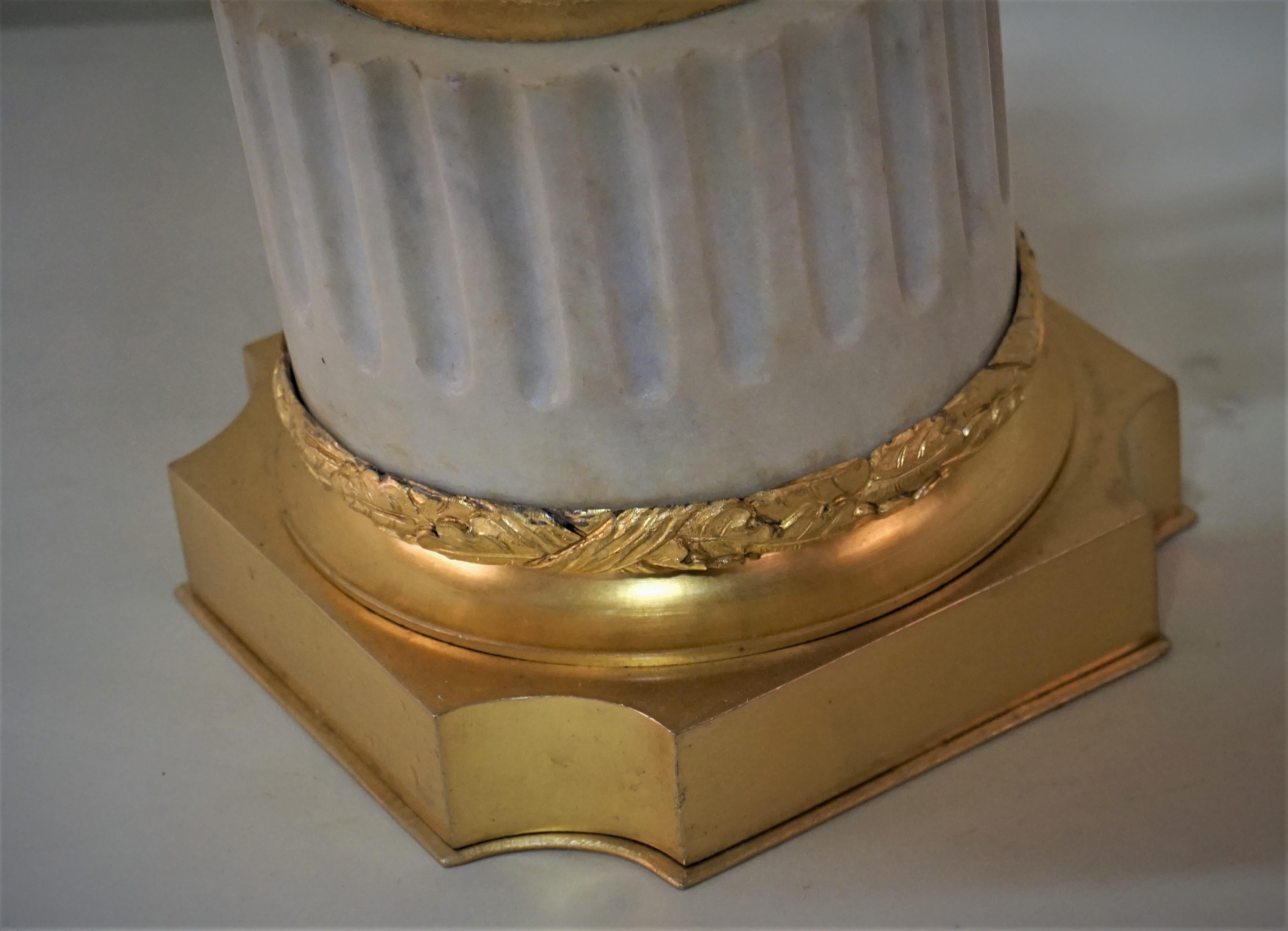 Gilt French Empire Style Bronze Dore Bouillotte Table Lamp