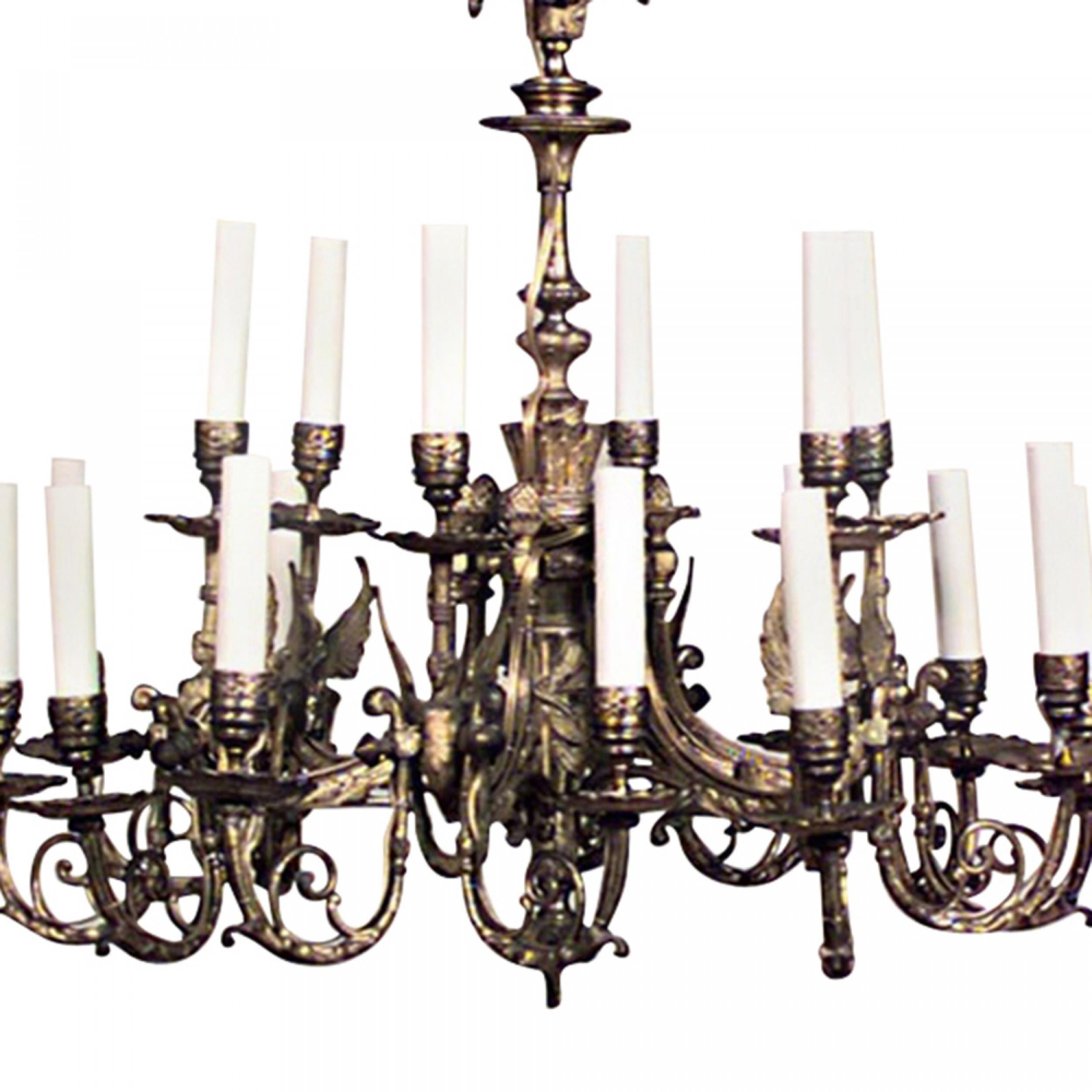 Fatto a mano Lampadario Dore in bronzo stile impero francese in vendita