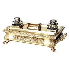 French Empire Style Bronze Double Inkwell