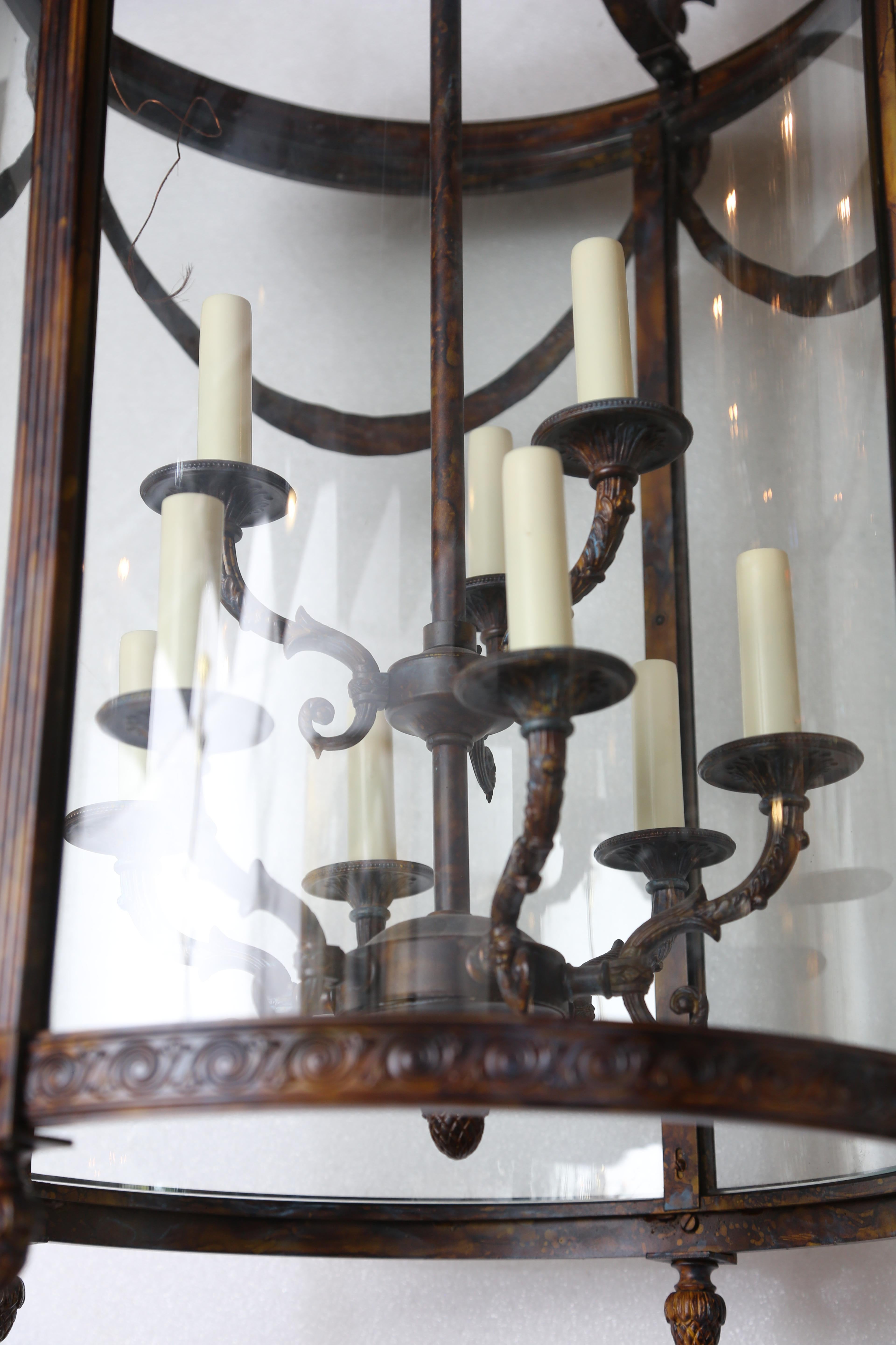 Large bronze French Empire style lantern.