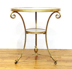 French Empire Style Bronze & Marble Gueridons Pair