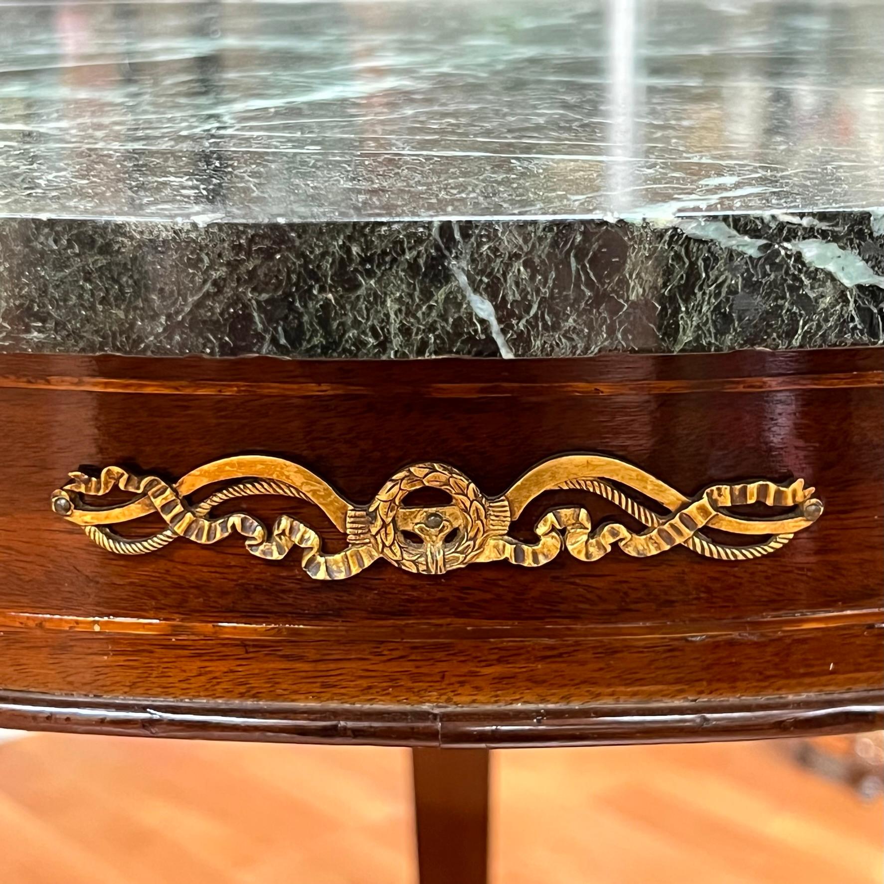 Gilt French Empire Style Bronze Mounted Center Table For Sale