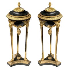 French Empire-Style Bronze Reversible Candlesticks