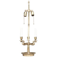 French Empire Style Bronze Swan Table Lamp