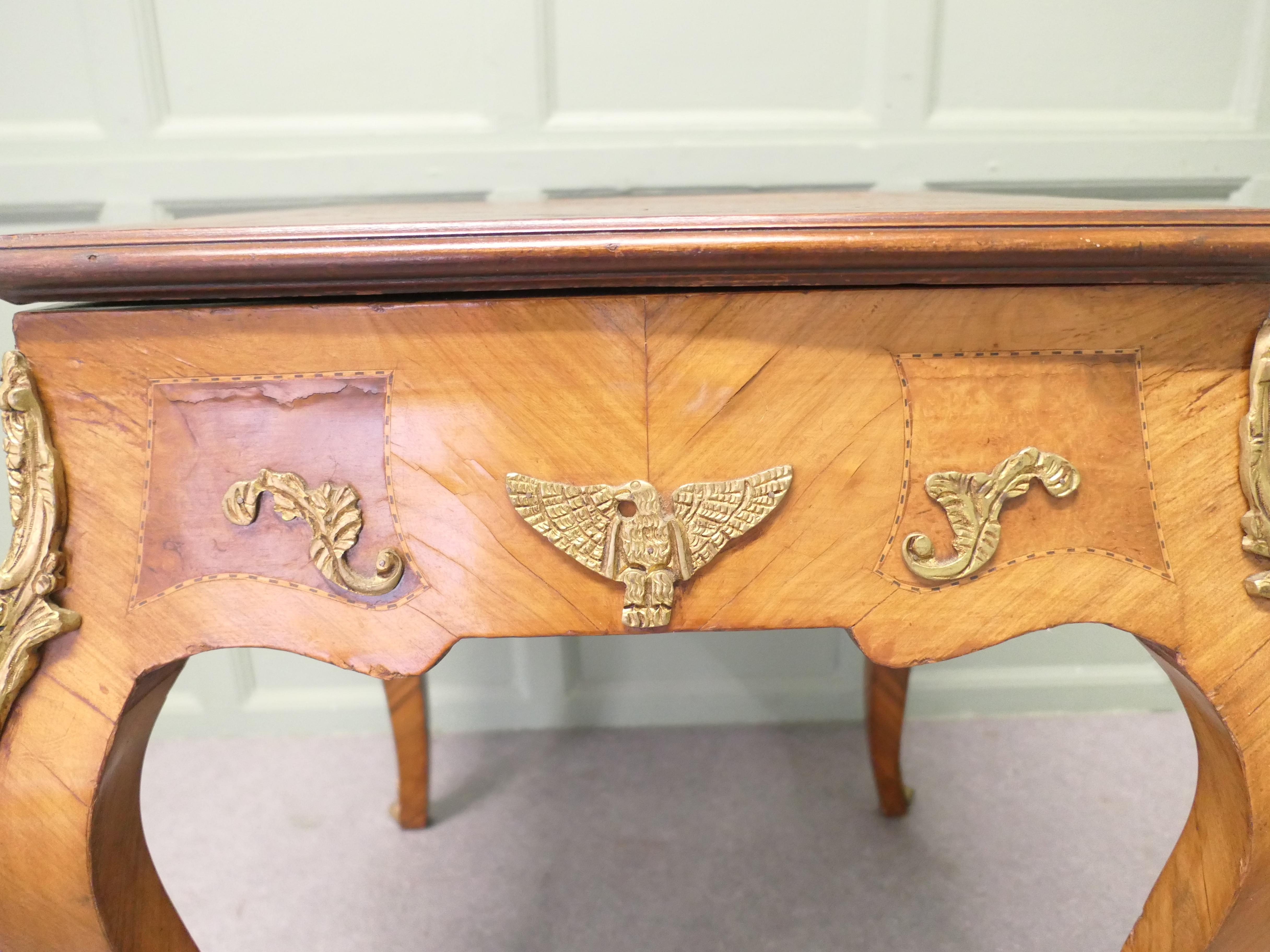French Empire Style Burr Walnut and Ormolu Games Table, Chess and Backgammon In Good Condition For Sale In Godshill, Isle of Wight