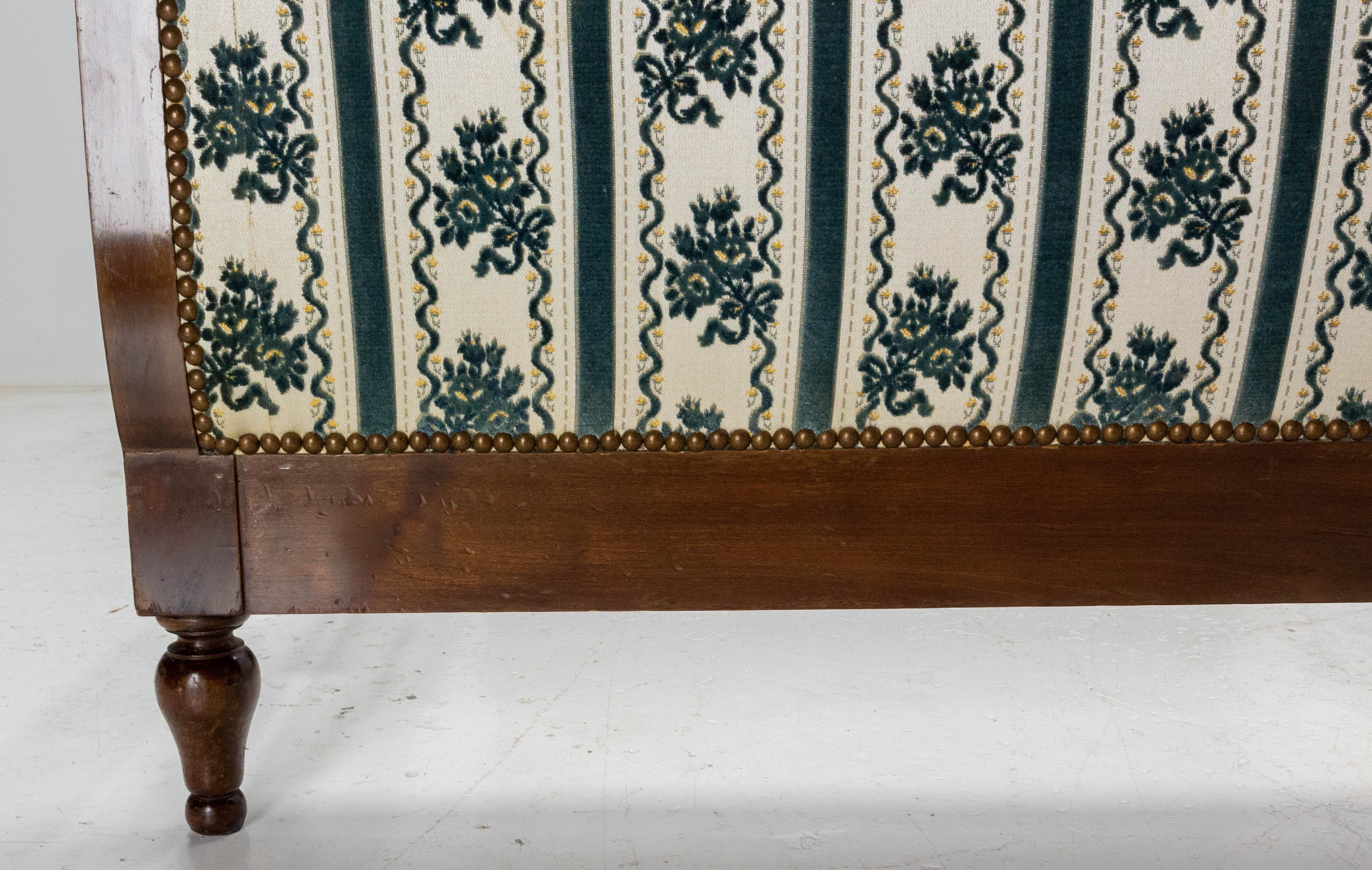 20th Century French Empire Style Carved Iroko Bed Full Size, circa 1960 For Sale