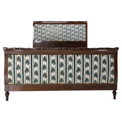 French Empire Style Carved Iroko Bed Full Size, circa 1960