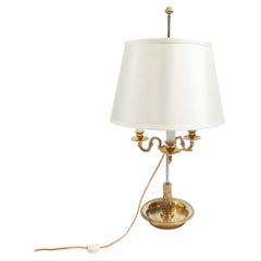 French Empire style cast brass three arm electrified lamp, c. 1935