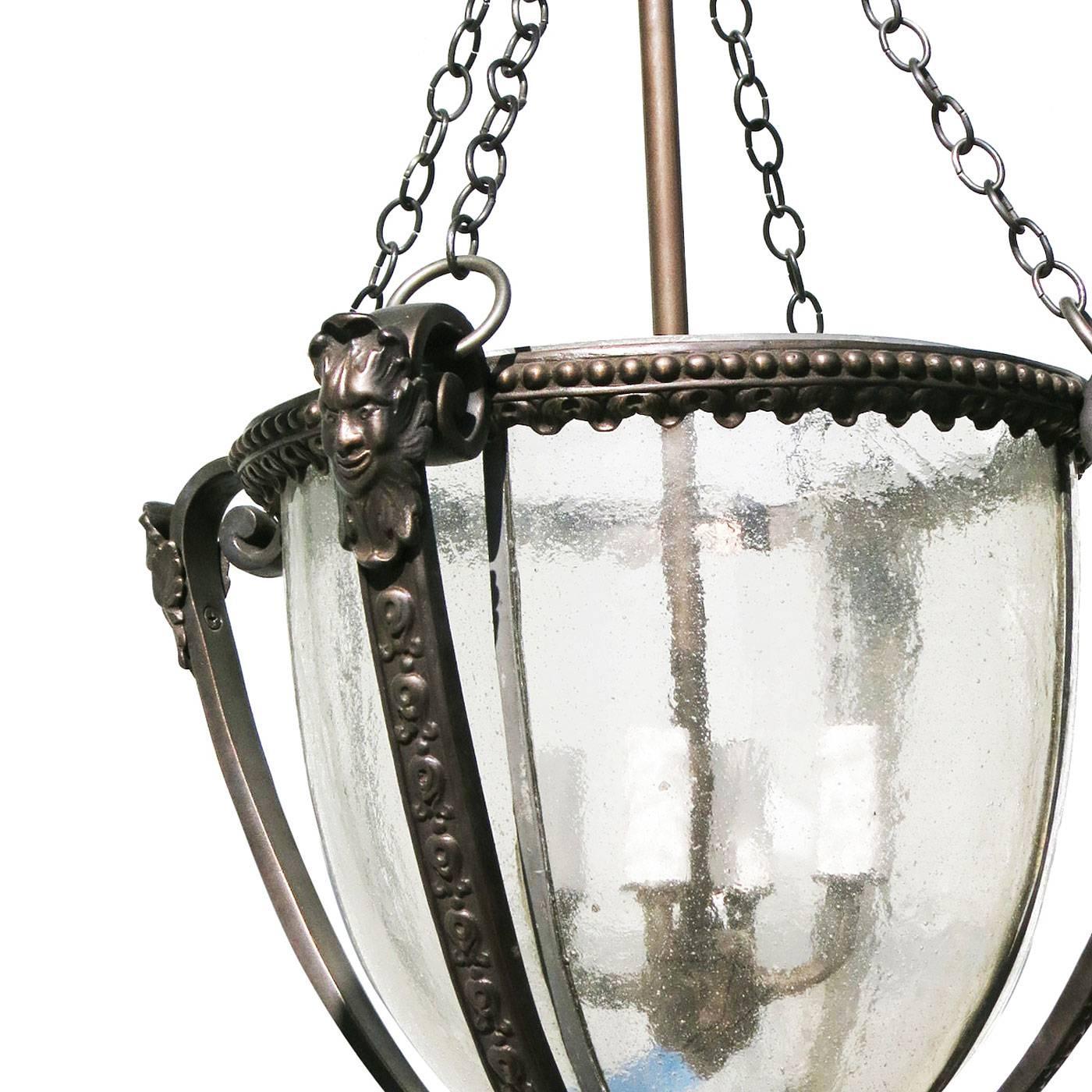 Contemporary French Empire Style Cast Bronze Lantern
