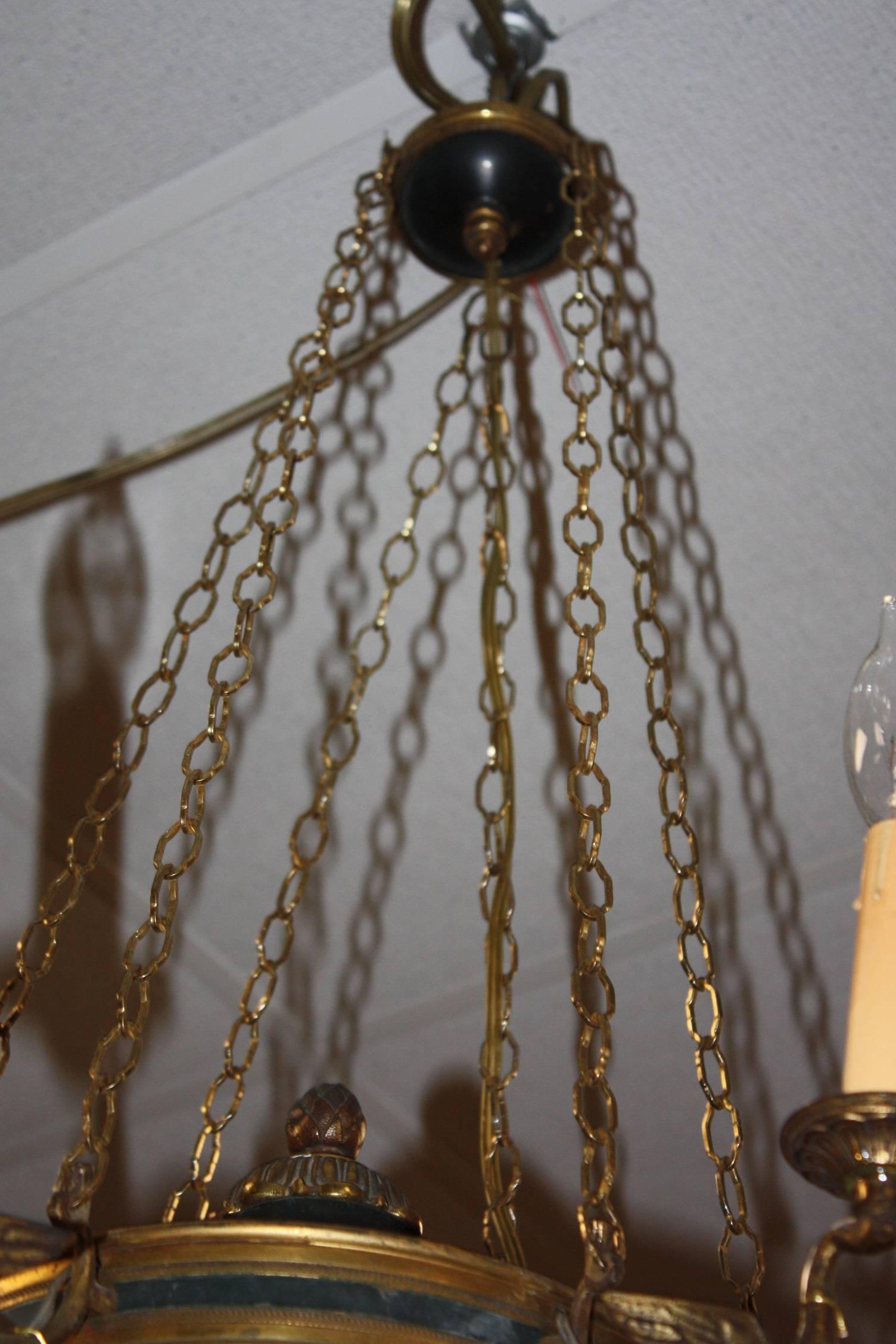 French Empire Style Chandelier In Good Condition In Fairhope, AL