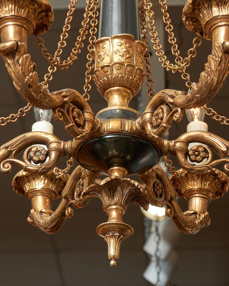 French Empire Style Chandelier In Good Condition In Austin, TX