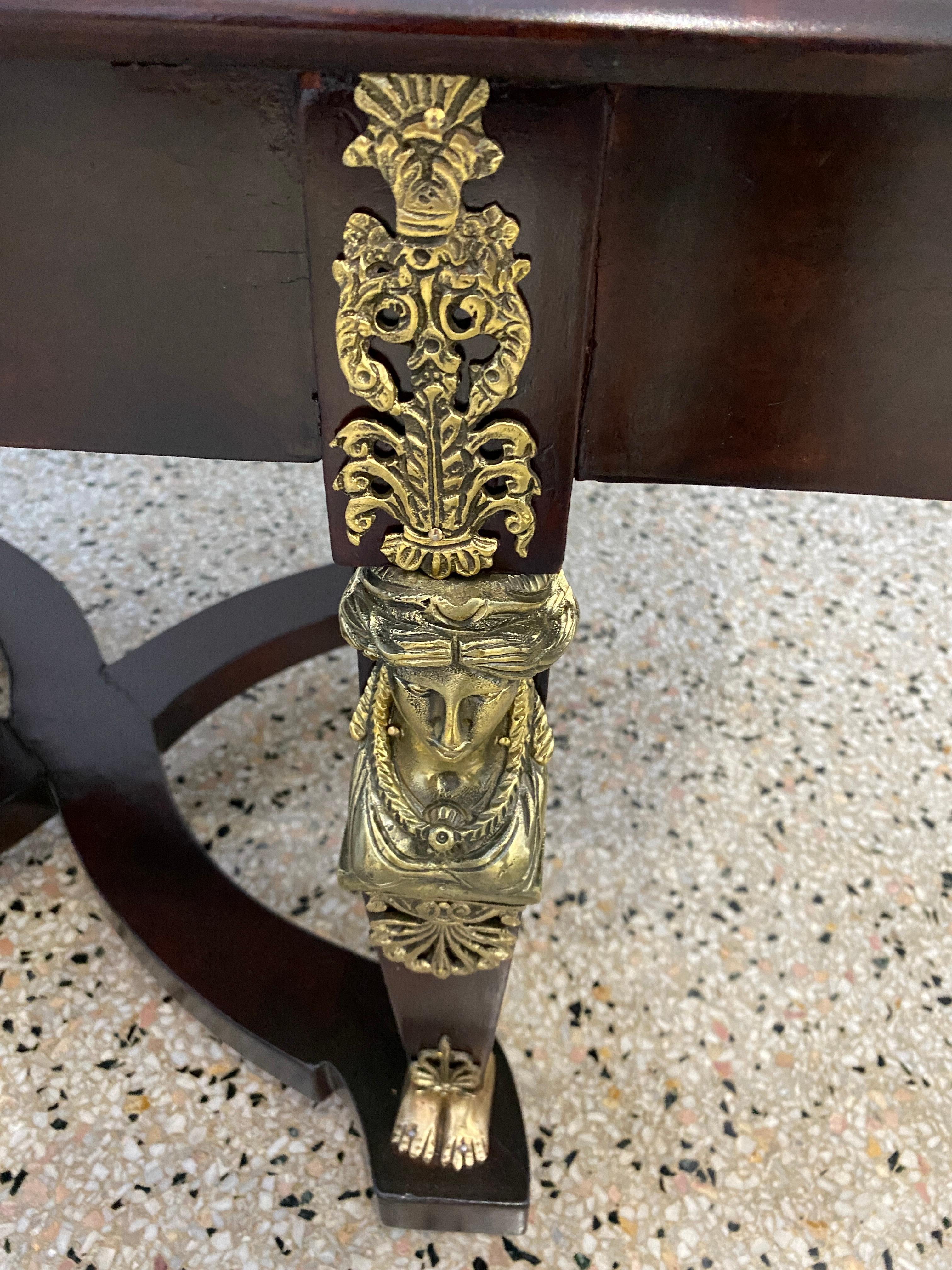 French Empire Style Cocktail Table In Good Condition For Sale In West Palm Beach, FL