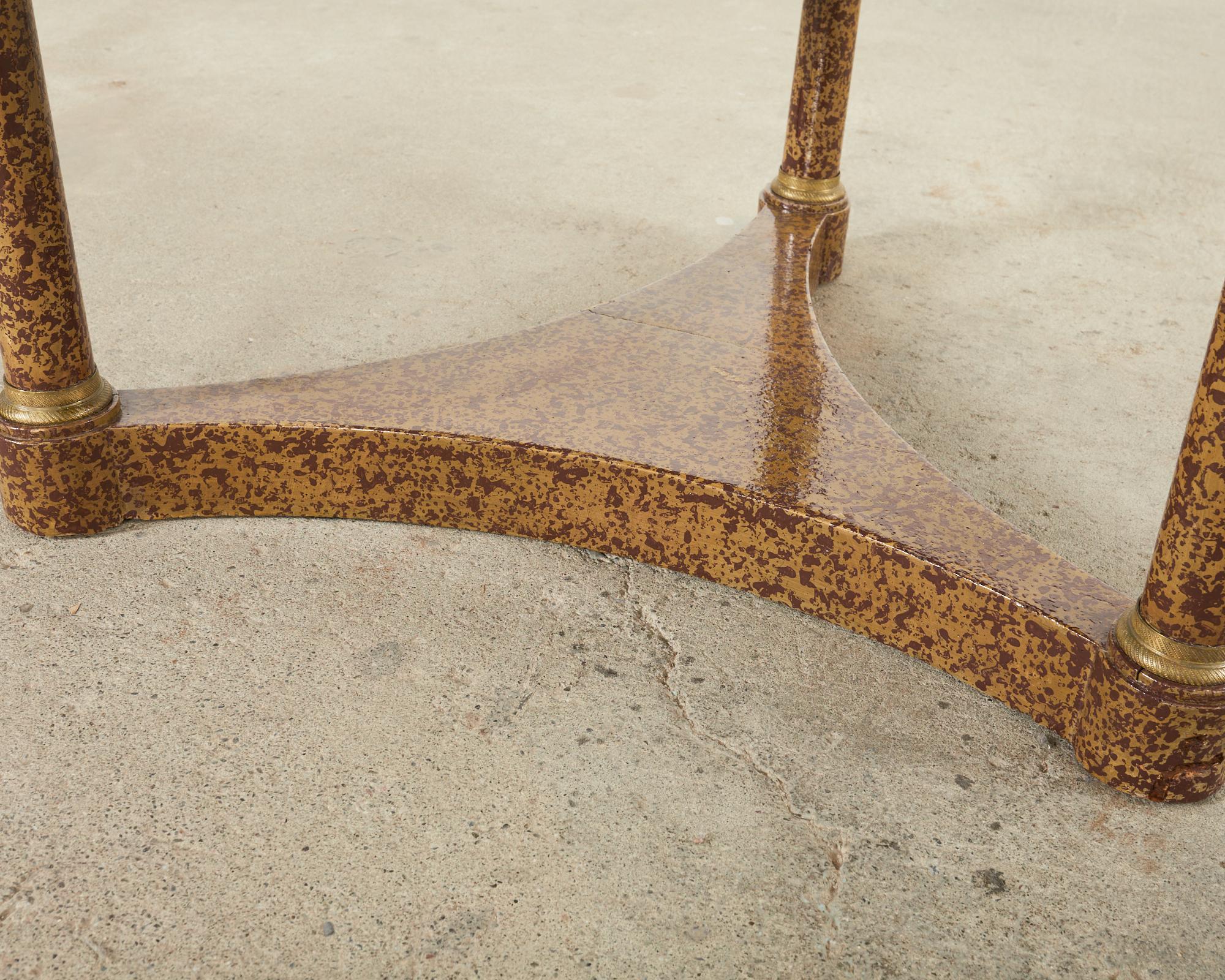 French Empire Style Cocktail Table Speckled by Ira Yeager For Sale 1