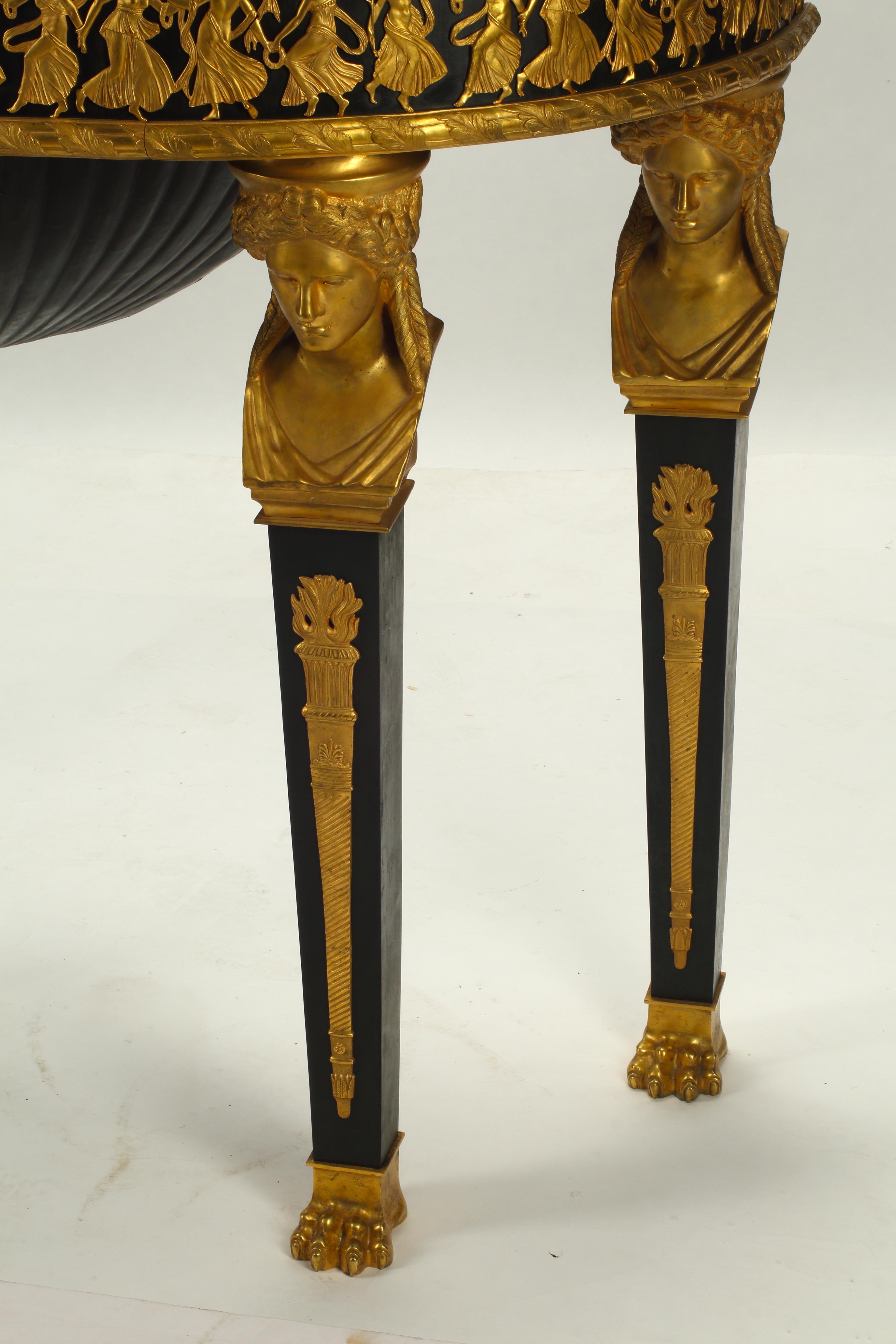 Konsole im französischen Empire-Stil, Jardinere, 19. Jahrhundert (Bronze) im Angebot