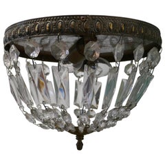 French Empire Style Crystal Basket Chandelier
