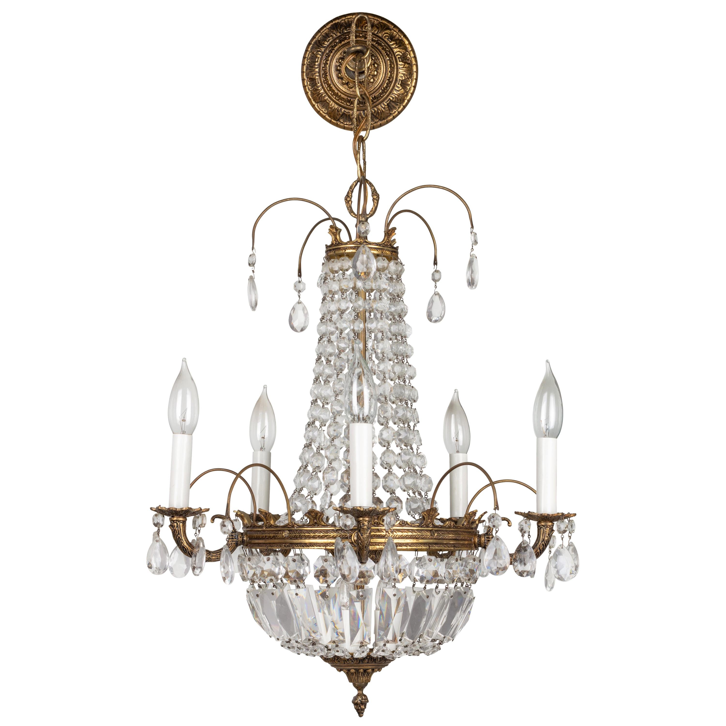 French Empire Style Crystal Chandelier