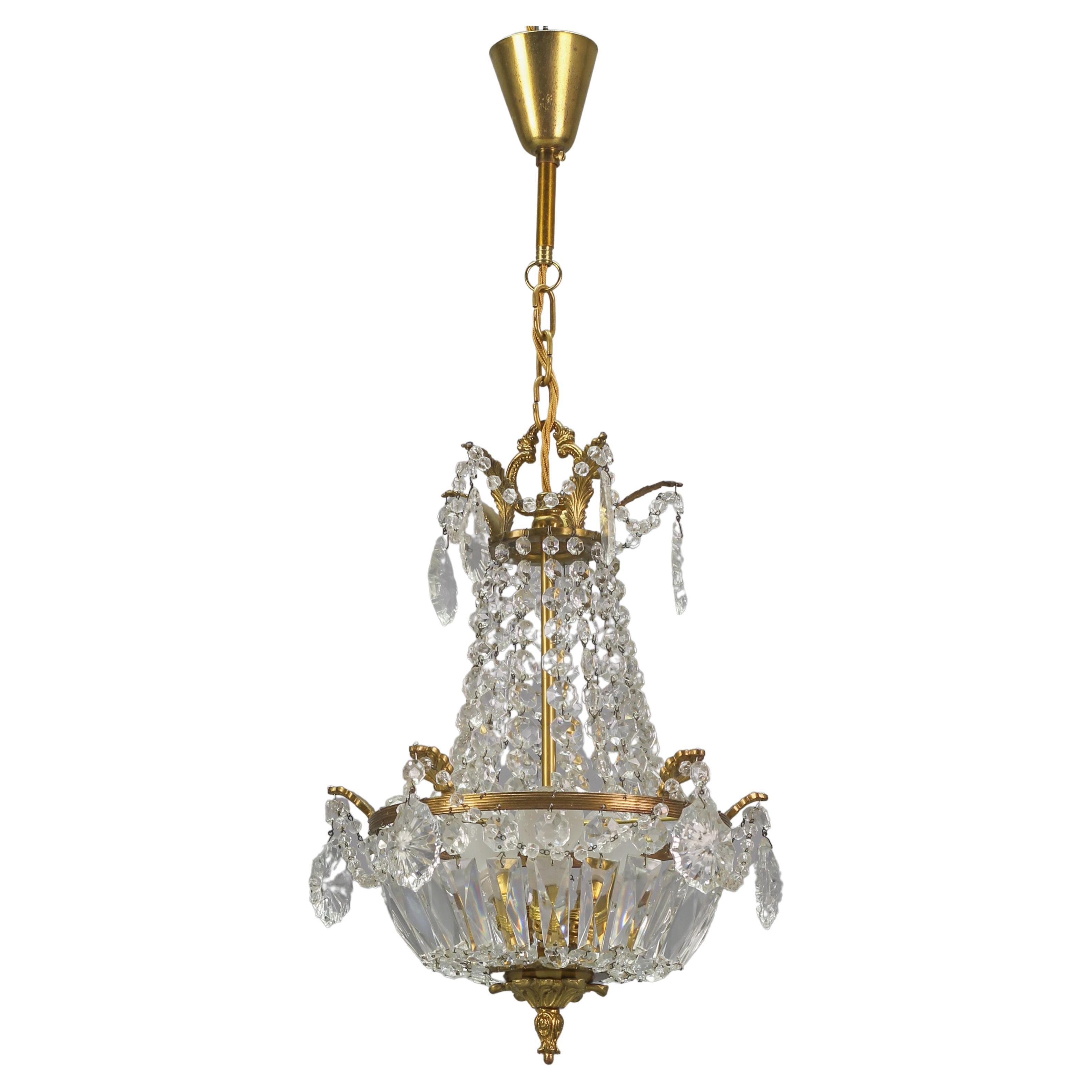 Beautiful French Empire Style Basket Chandelier at 1stDibs