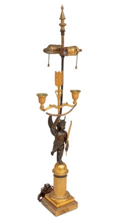 French Empire Style "Cupid" Bronze Lamp