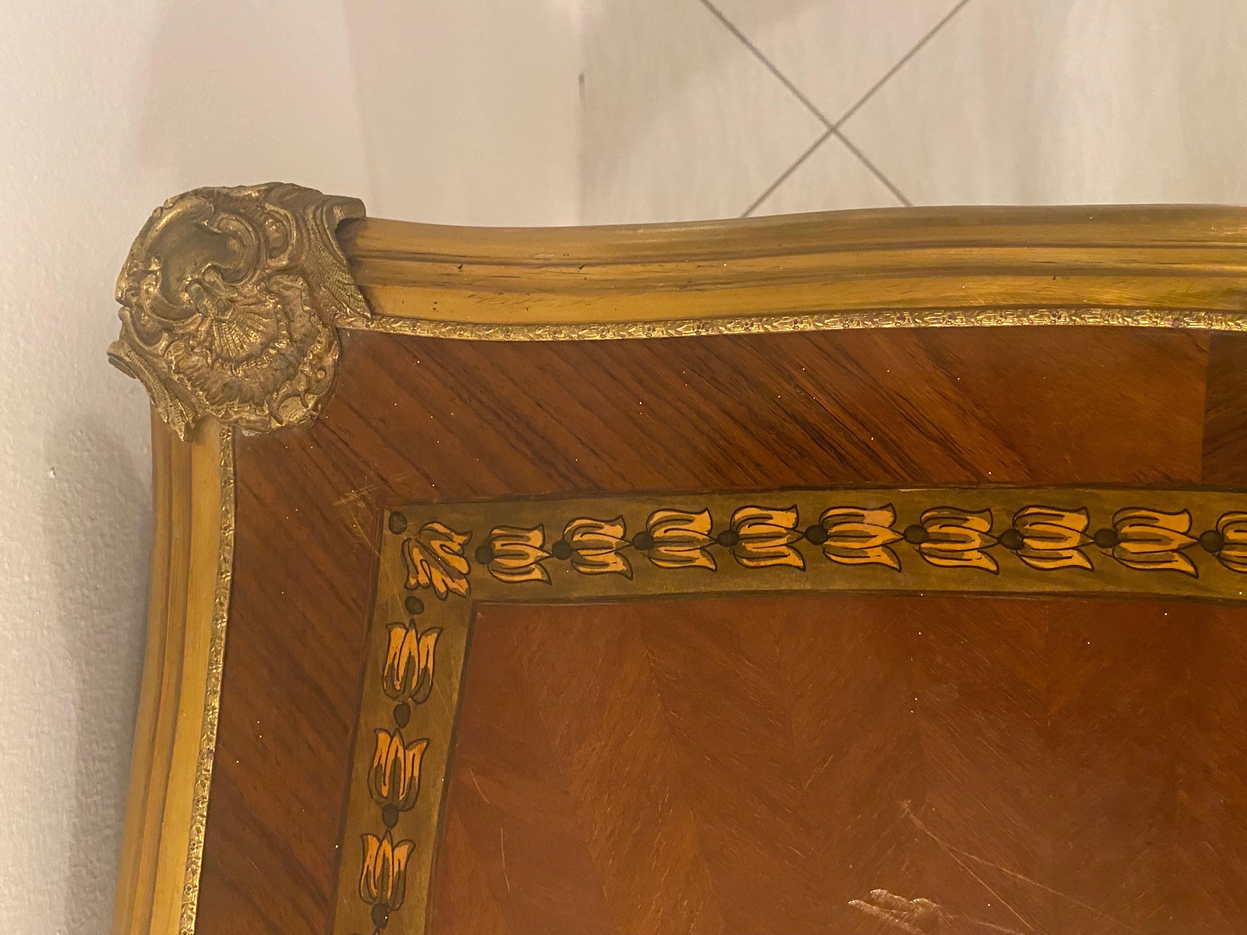 French Empire Style Desk with Gilt Metal Mounts For Sale 9