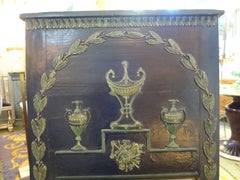 French Empire Style Ebonized and Painted Mirror