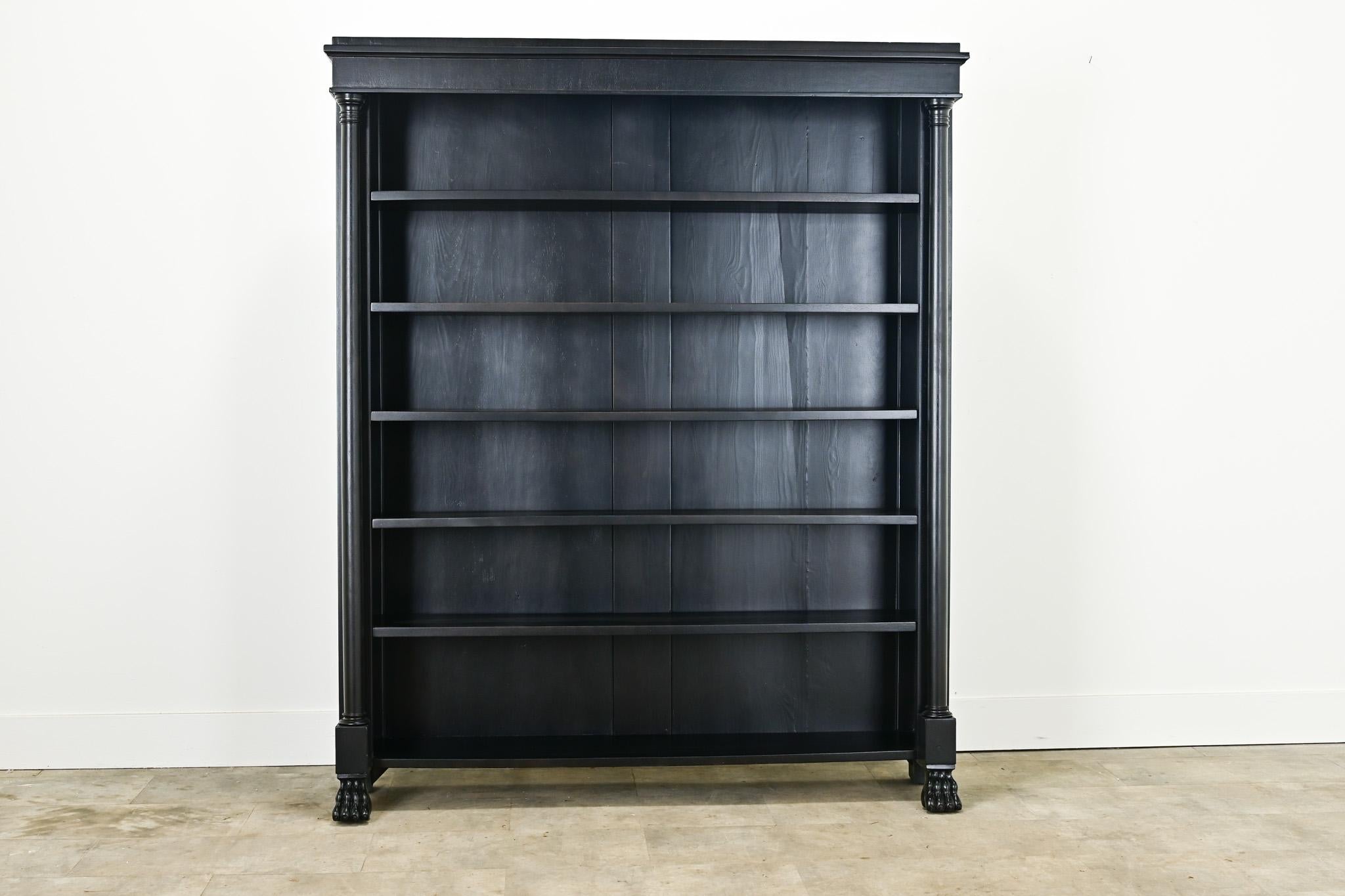 19th Century French Empire Style Ebonized Bookcase For Sale
