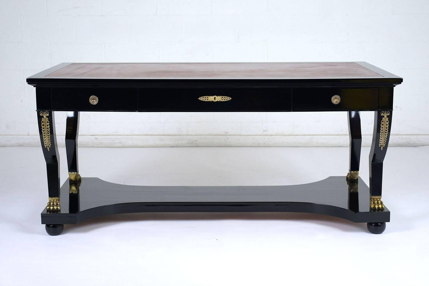 Early 20th Century French Empire Leather Desk