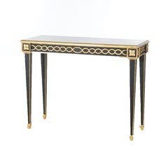 French Empire Style Ebonized & Gilt Console Table 20thC