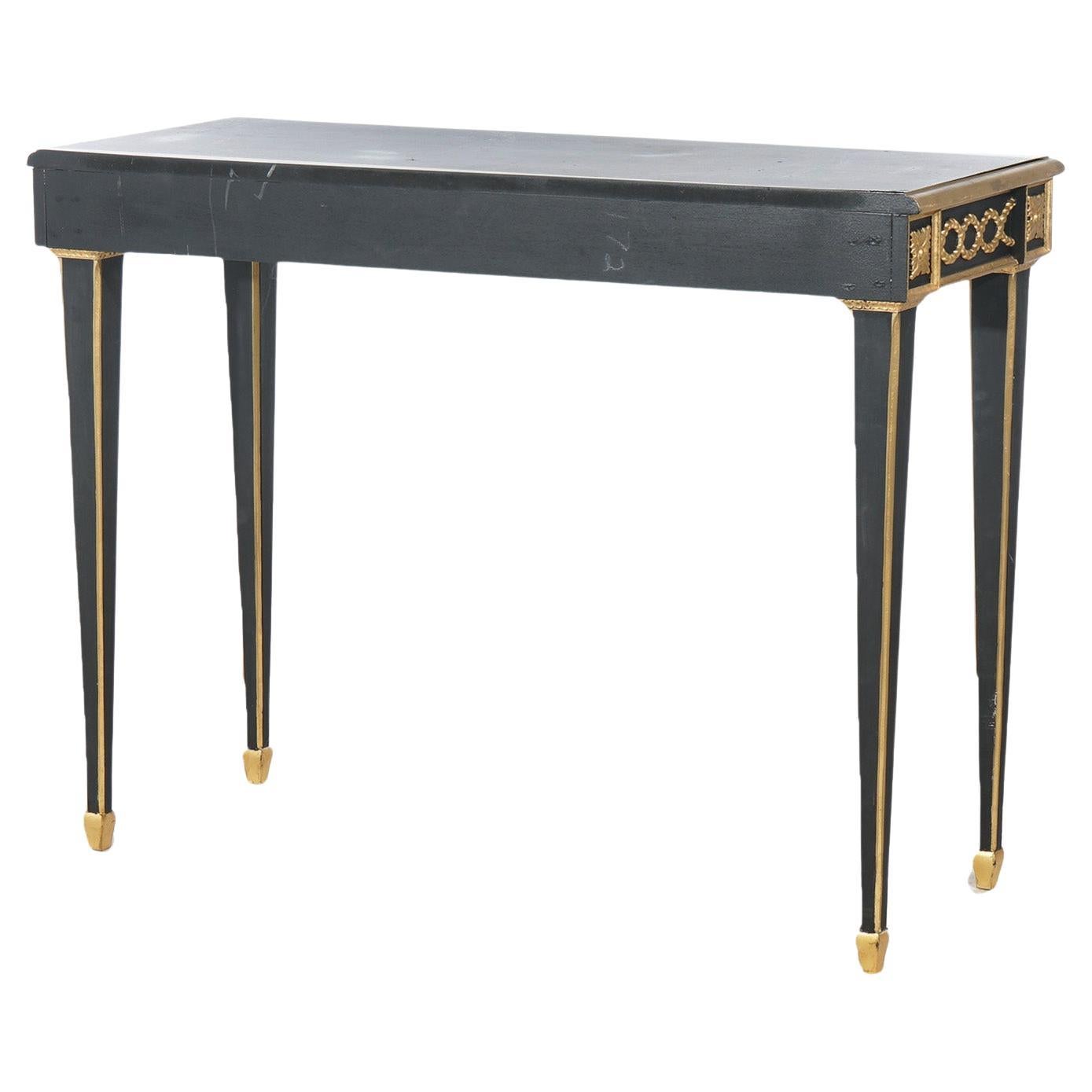 20th Century French Empire Style Ebonized & Gilt Console Table 20thC For Sale