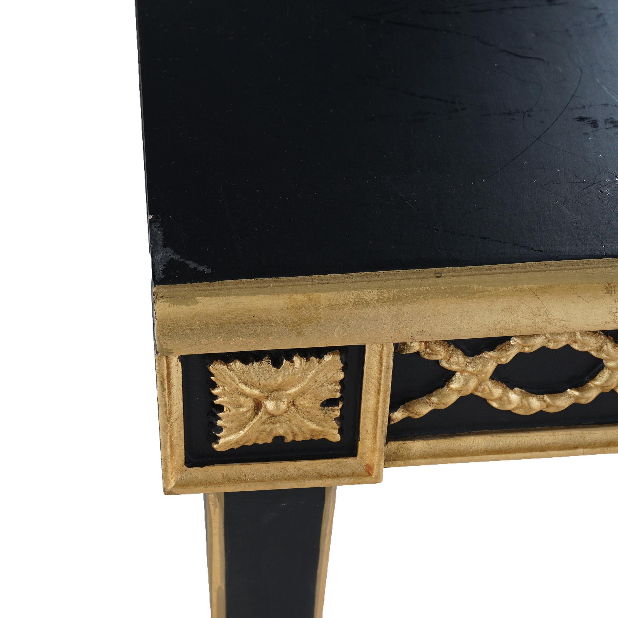 French Empire Style Ebonized & Gilt Console Table 20thC For Sale 4