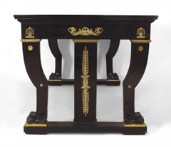French Empire Style Ebonized Mahogany Writing Table