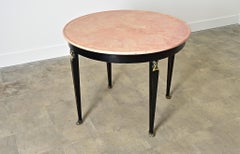 French Empire Style Ebonized Marble Top Center Table