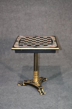 French Empire Style Faux Marble Decorated Games Chess Checkers Table