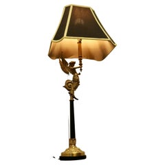 French Empire Style Figural Siren Ormolu Lamp a Charming Brass Lamp