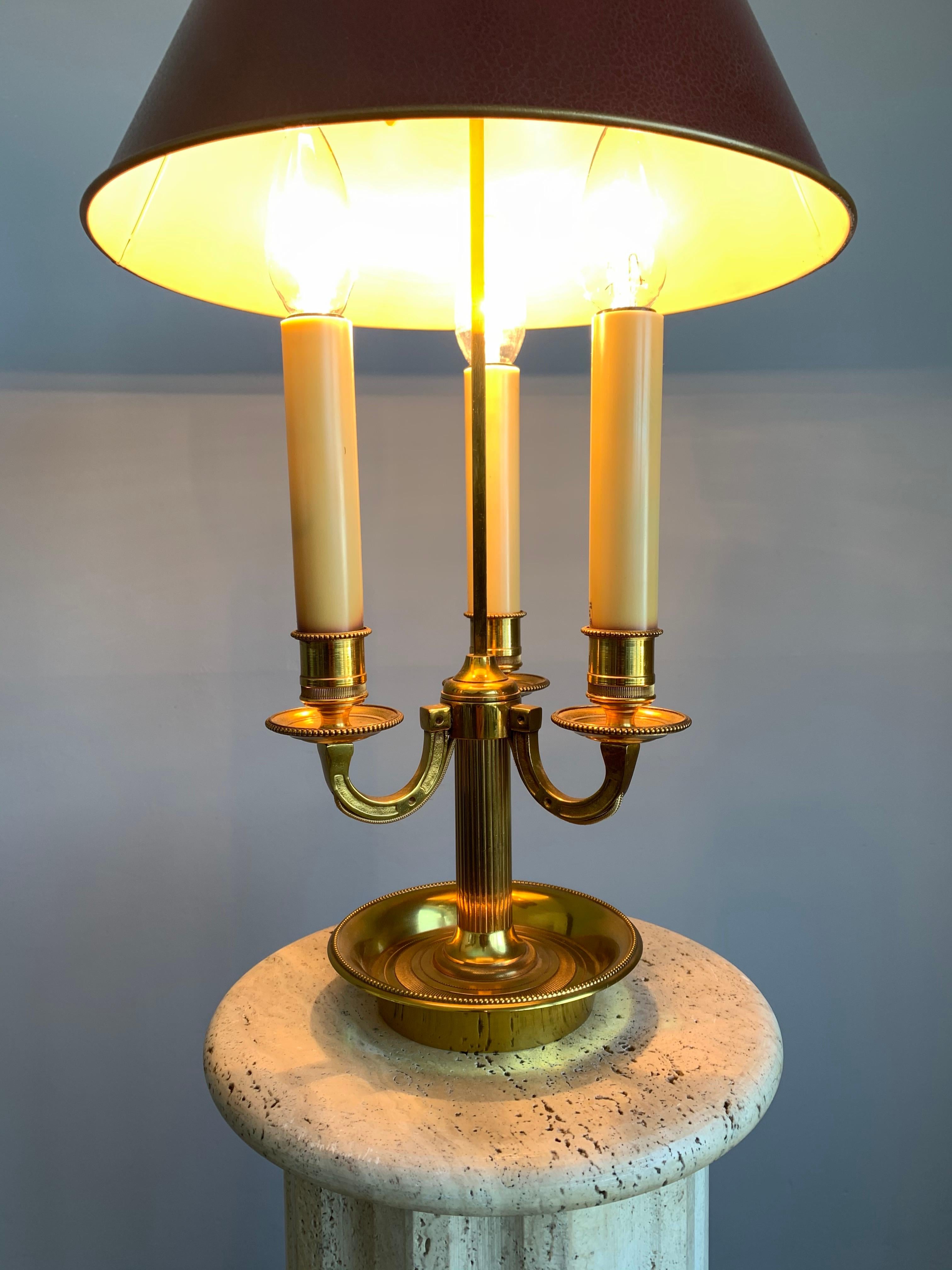 French Empire Style Finest Quality Bronze Bouillotte Table Lamp or Desk Lamp 13