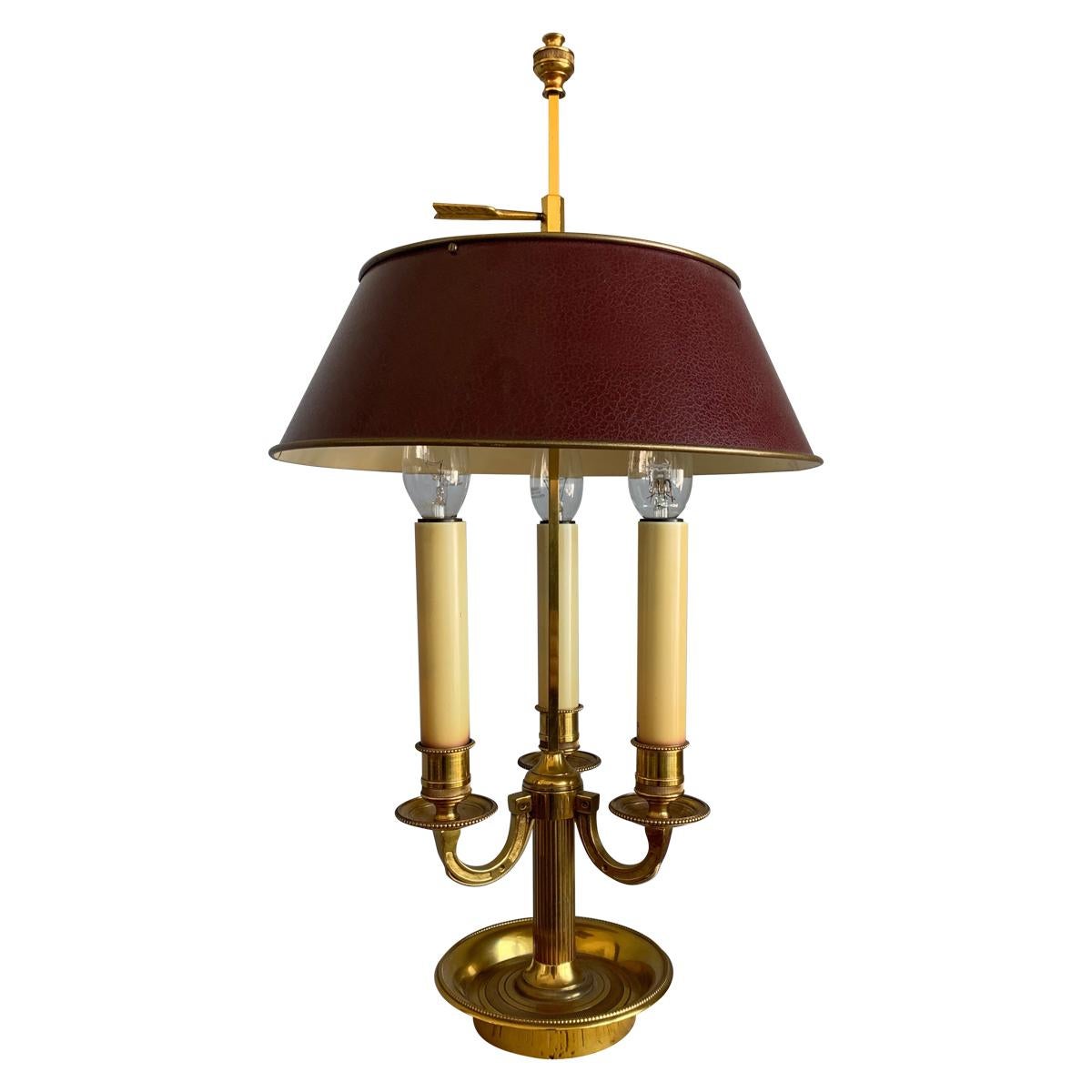 French Empire Style Finest Quality Bronze Bouillotte Table Lamp or Desk Lamp