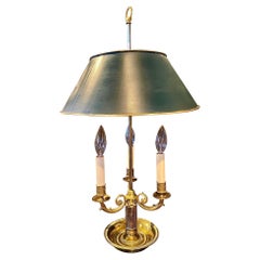 Lampada Bouillotte in bronzo dorato in stile Impero francese