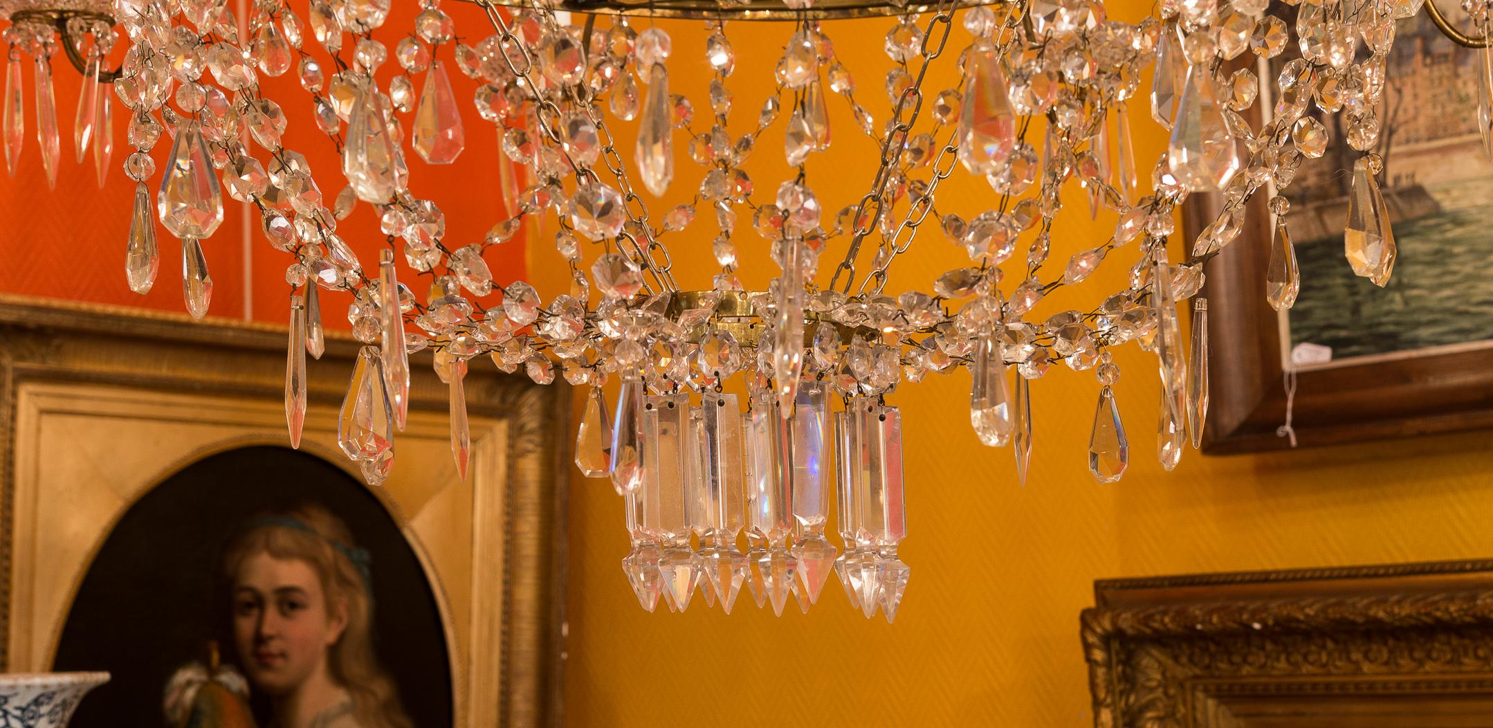 French Empire Style, Gilt Bronze and Baccarat Crystal Chandelier, circa 1890 8