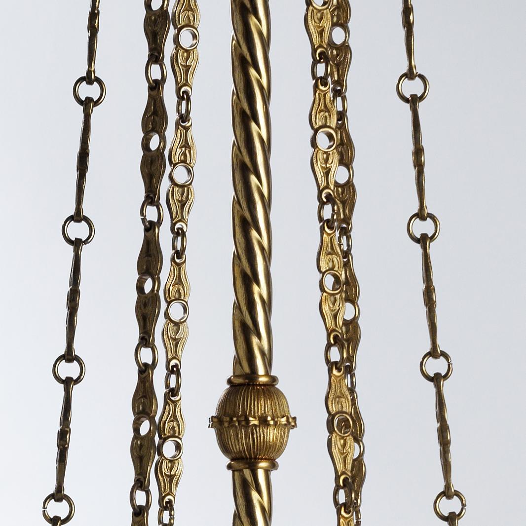 Französischer Kronleuchter im Empire-Stil aus vergoldeter Bronze und Emaille von Gherardo Degli Albizzi  (Italienisch) im Angebot