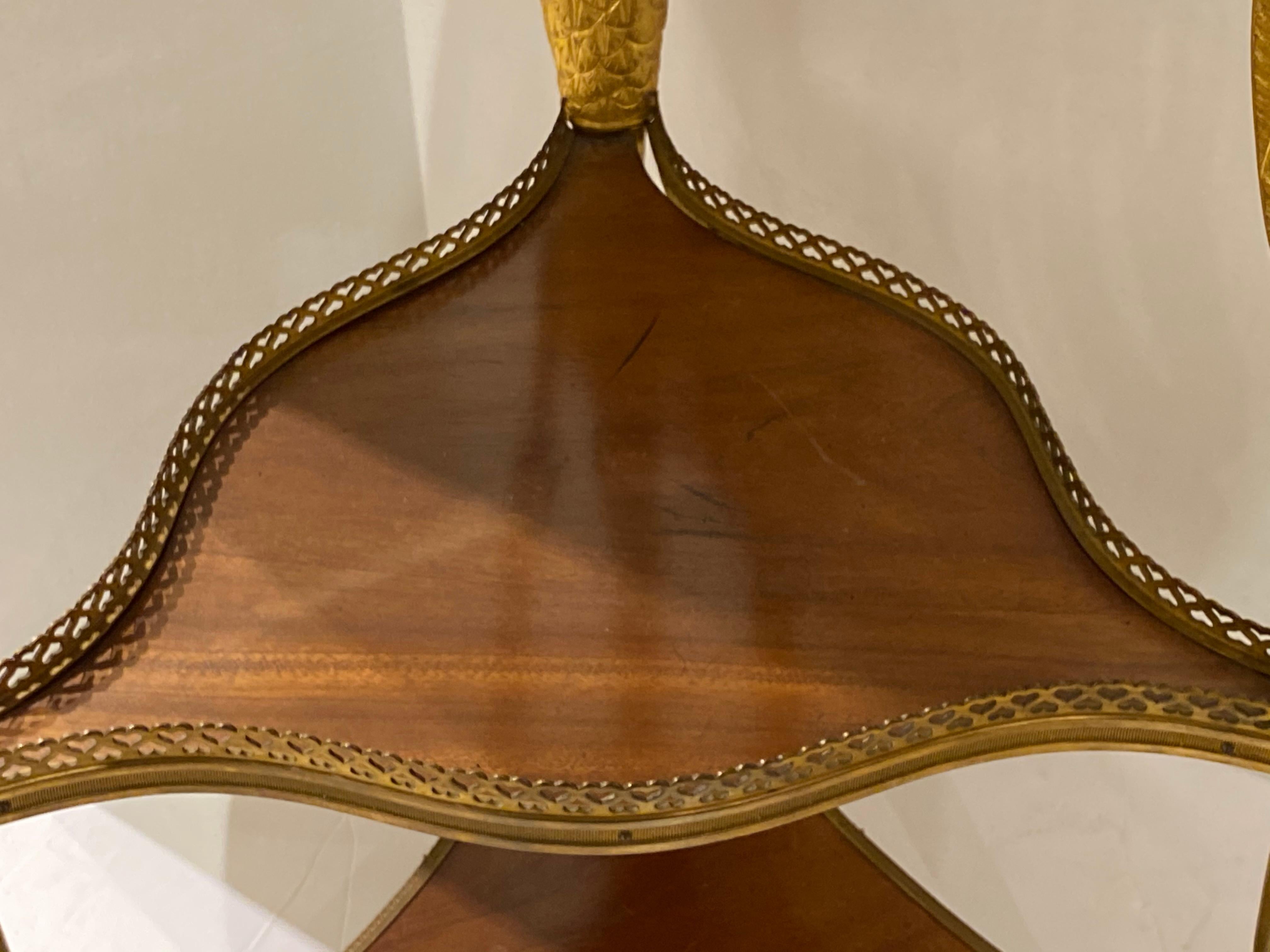 French Empire Style Gilt Bronze and Mahogany Marble-Top Gueridon Table 6