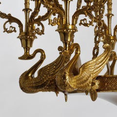 Lustre de style Empire français en bronze doré de Gherardo Degli Albizzi