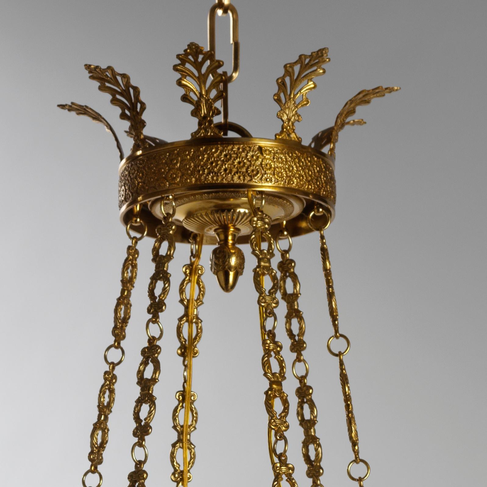 Französischer Kronleuchter aus vergoldeter Bronze im französischen Empire-Stil von Gherardo Degli Albizzi  (Italienisch) im Angebot