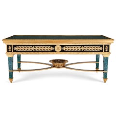 French Empire-style gilt bronze mounted malachite coffee table