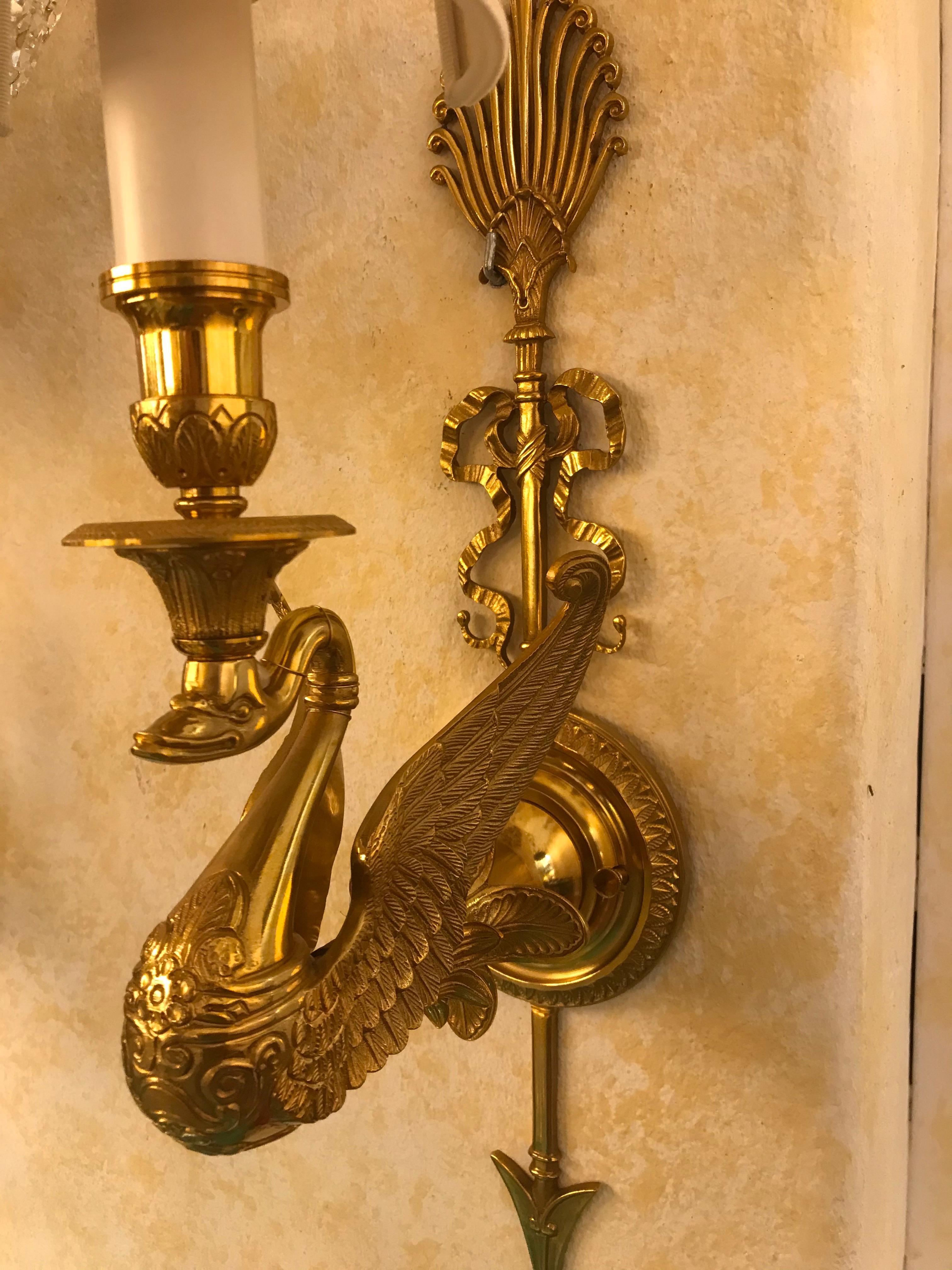 French Empire Style Gilt Bronze Wall Sconce by Gherardo Degli Albizzi In New Condition For Sale In Florence, Tuscany