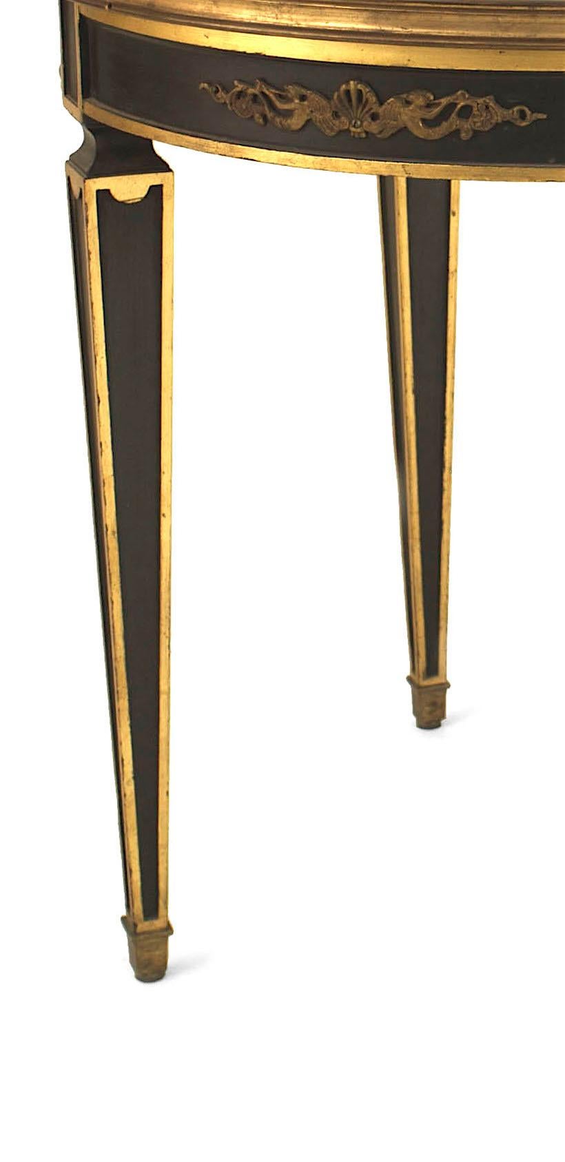 French Empire Style Ebonized and Gilt End Table In Good Condition For Sale In Queens, NY