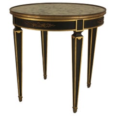 Vintage French Empire Style Ebonized and Gilt End Table