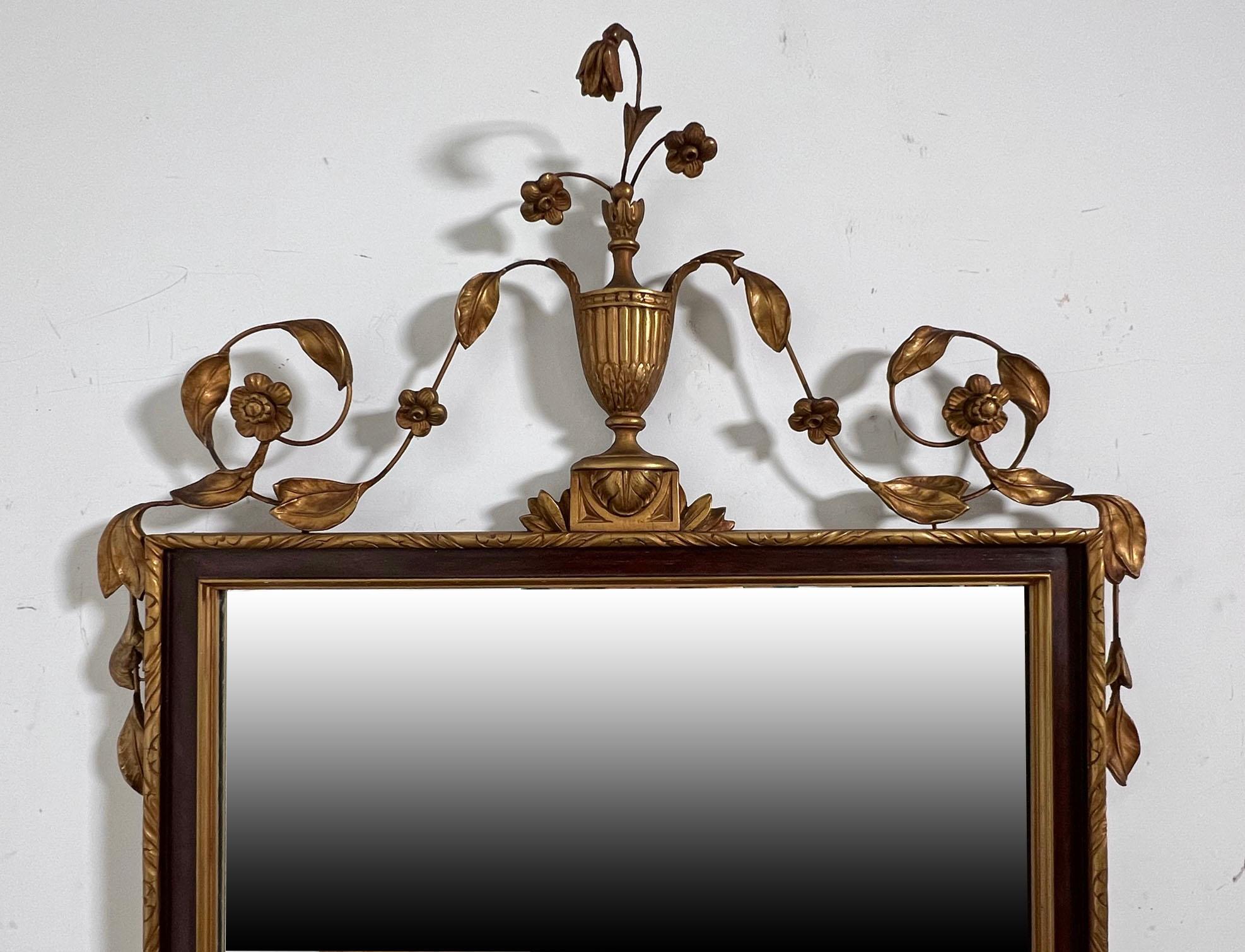 Unknown French Empire Style Gilt Leaf and Urn Motif Wall Mirror For Sale