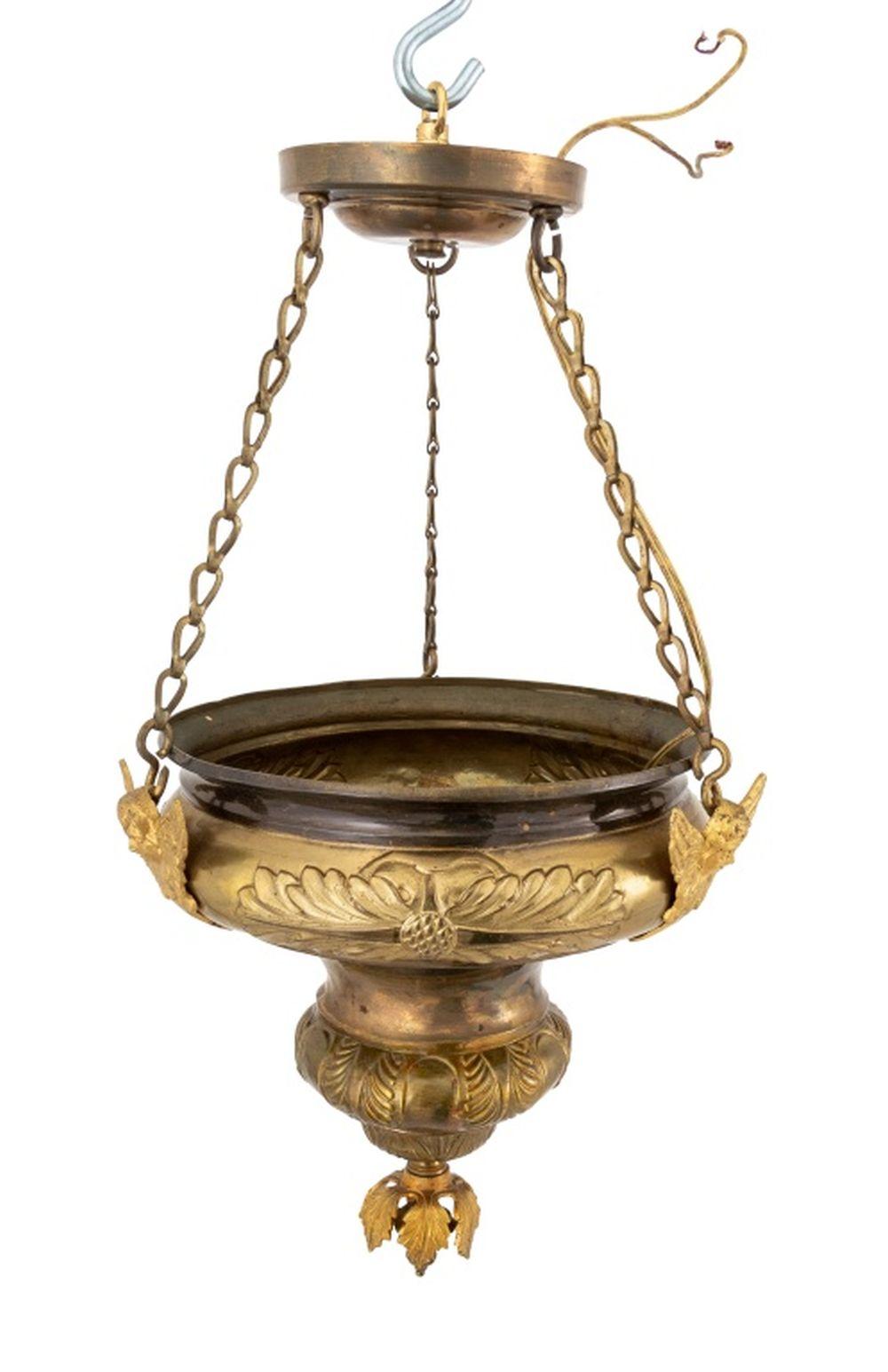 French Empire Style Gilt Metal Chandelier For Sale 2