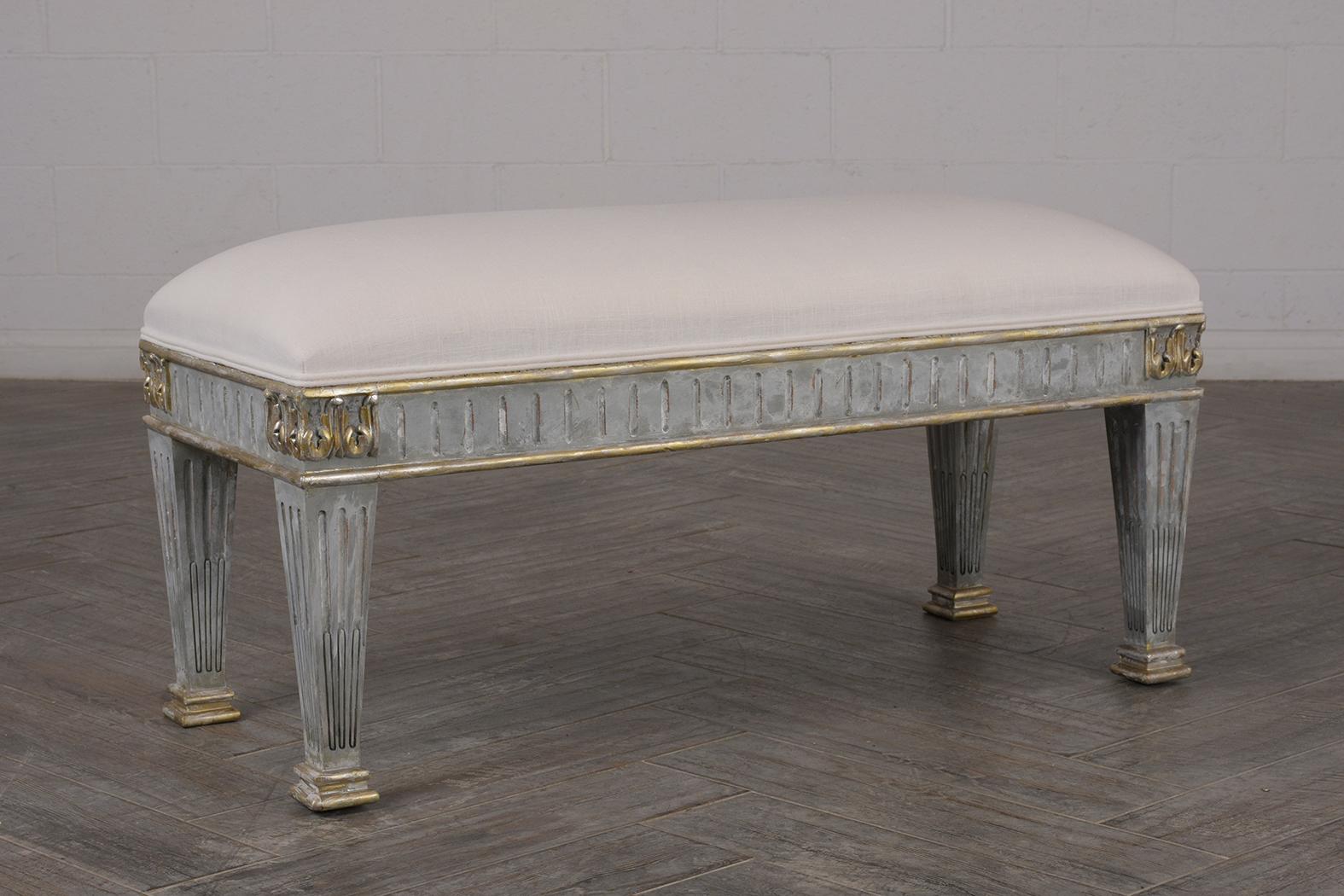 French Empire Style Gilt Painted Bench 1